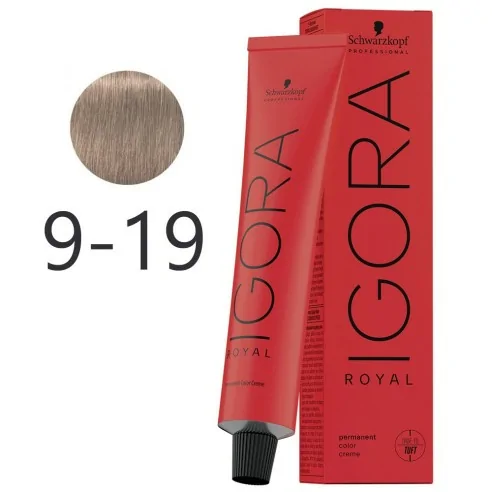 Schwarzkopf - Tinte Permanente Igora Royal 9-19 Rubio Muy Claro Ceniza Violeta 60 ml