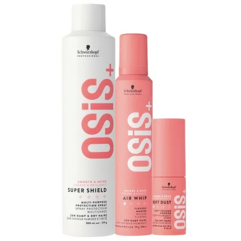 Schwarzkopf - Osis+ Pack Super Shield 300 ml + Air Whip 200 ml + Soft Dust 10 g