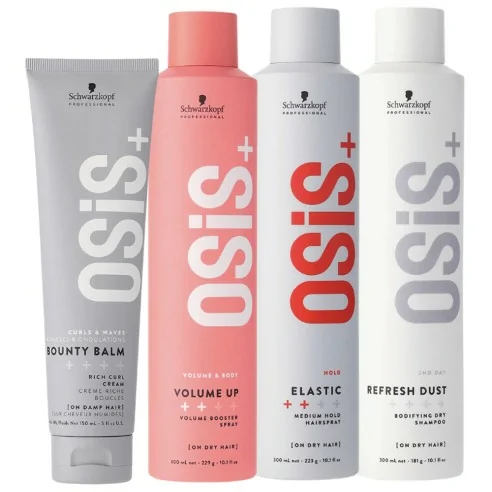 Schwarzkopf - Osis+ Pack Bounty Balm 150 ml + Volume Up 300 ml + Elastic 300 ml + Refresh Dust 300 ml