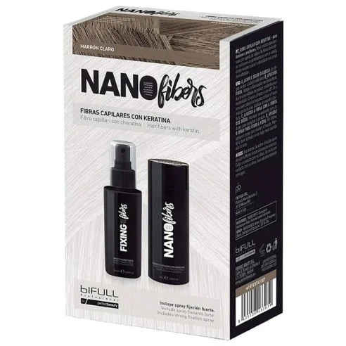 Bifull - Nano Fibers Light Brown Fibers with Keratin 100 ml + 25 g - BFEXT43307