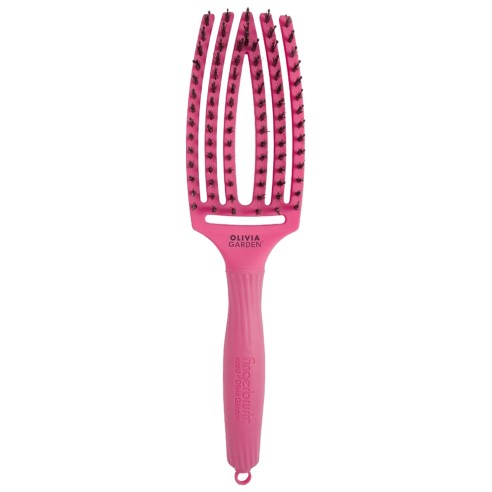 Olivia Garden - Cepillo Fingerbrush Hot Pink Medium - 1 Unidad