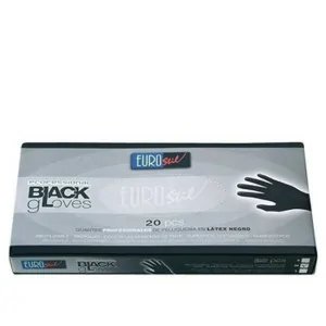 Eurostil - 02833 - Box Of 20 Latex Gloves Black M