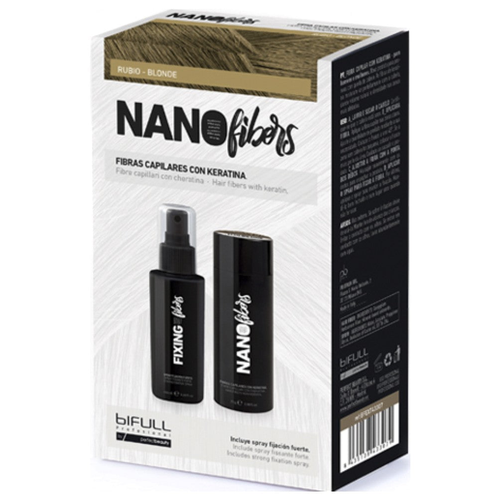 Bifull - Nano Fibras Capilares con Spray de Fijación Fuerte Color Rubio 100 ml + 25 g - BFEXT43308