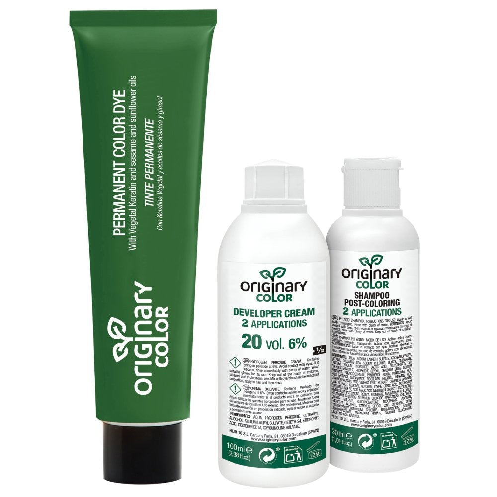 Originary Color - Kit de Coloración Profesional Permanente 4 Castaño