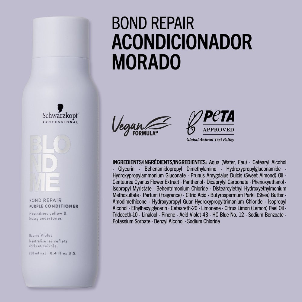 Schwarzkopf - Acondicionador Morado BlondMe Bond Repair Purple 250 ml