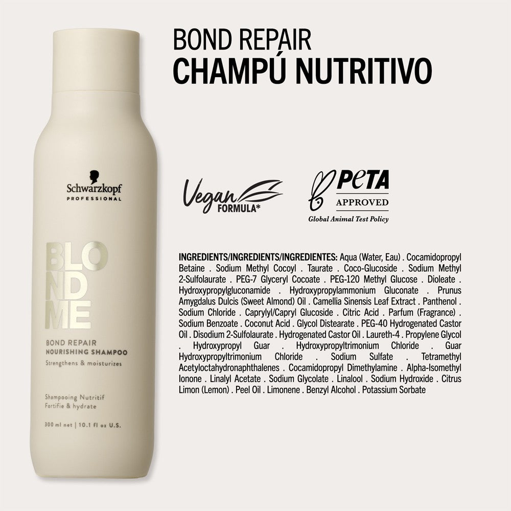 Schwarzkopf - Champú Nutritivo BlondMe Bond Repair Nourishing 300 ml