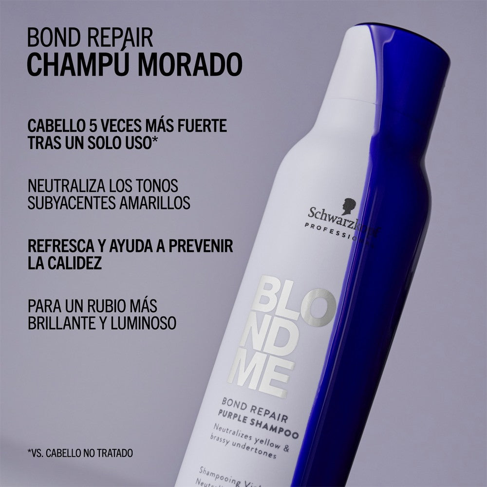 Schwarzkopf - Champú Morado BlondMe Bond Repair Purple 300 ml