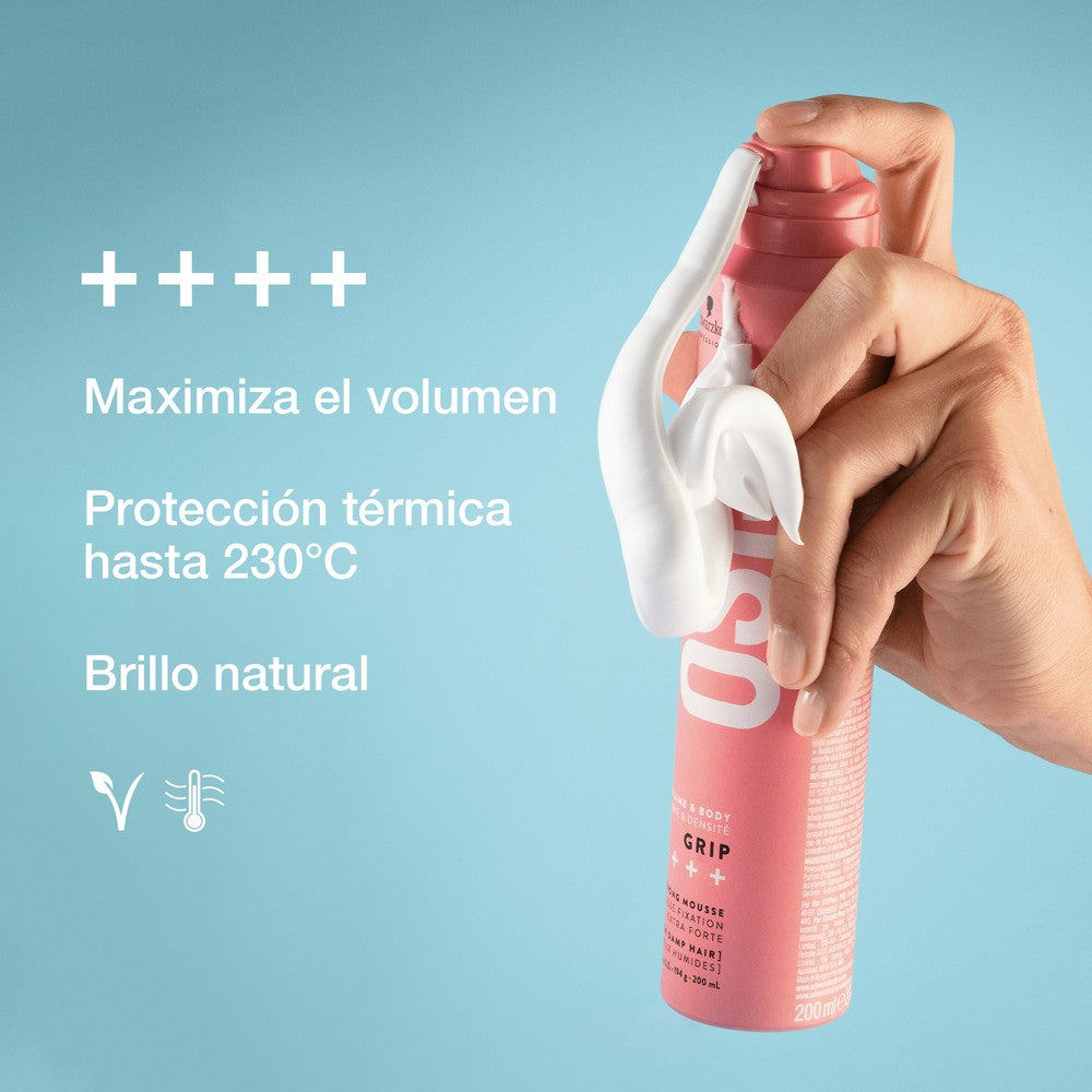 Schwarzkopf - Espuma de Fijación Extra-Fuerte OSiS+ Grip 200 ml