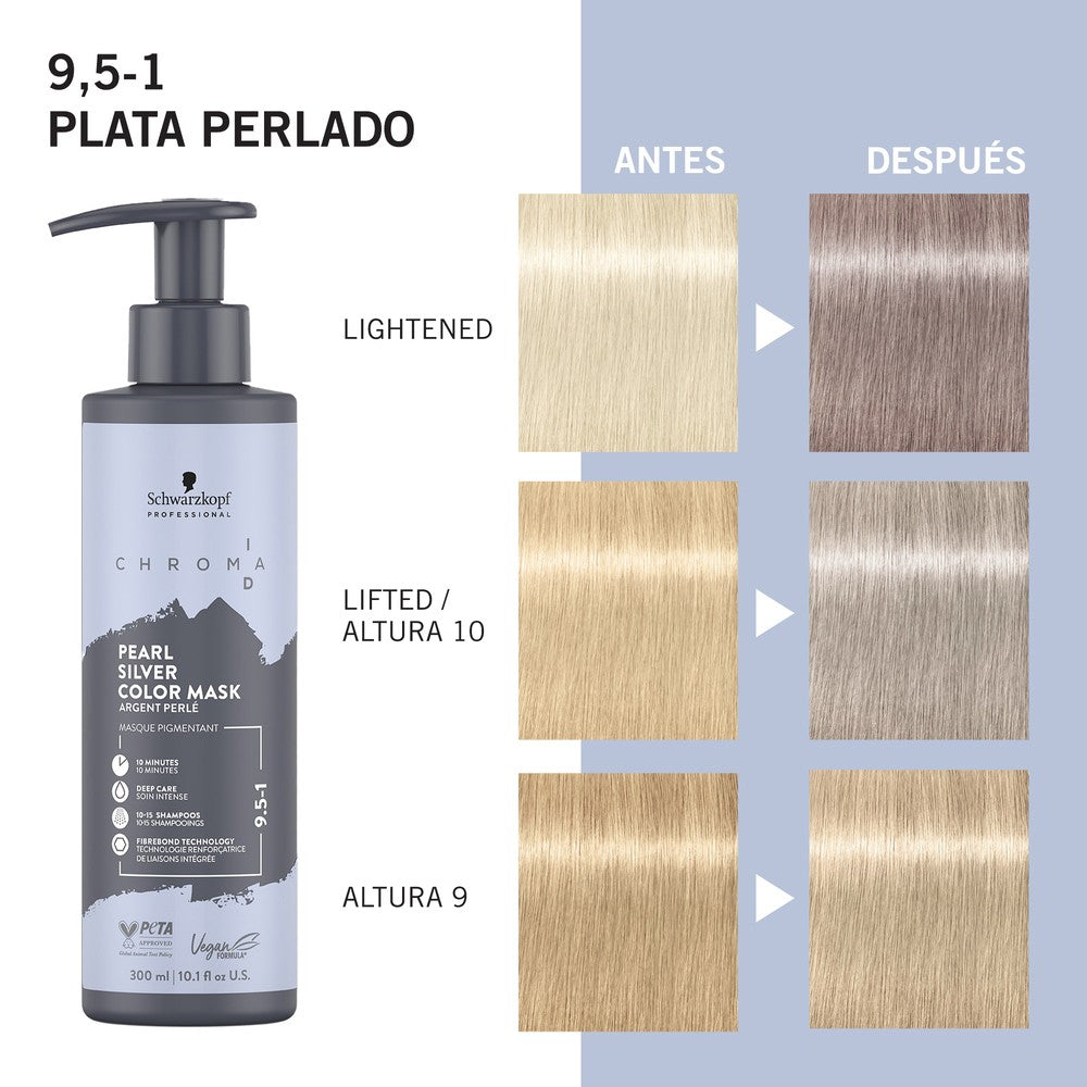 Schwarzkopf - Mascarilla De Color Chroma ID 9,5-1 Plata Perlado 300 ml