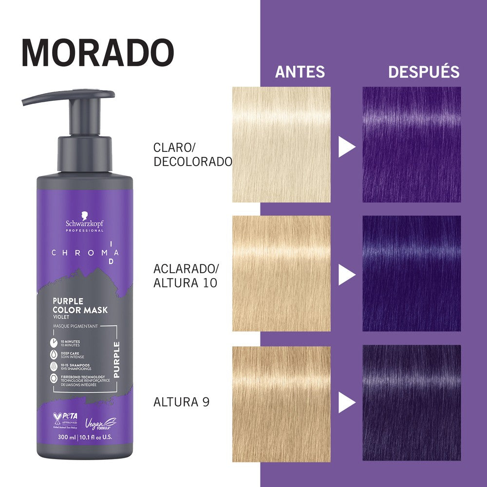 Schwarzkopf - Mascarilla De Color Morado Chroma ID PURPLE 300 ml