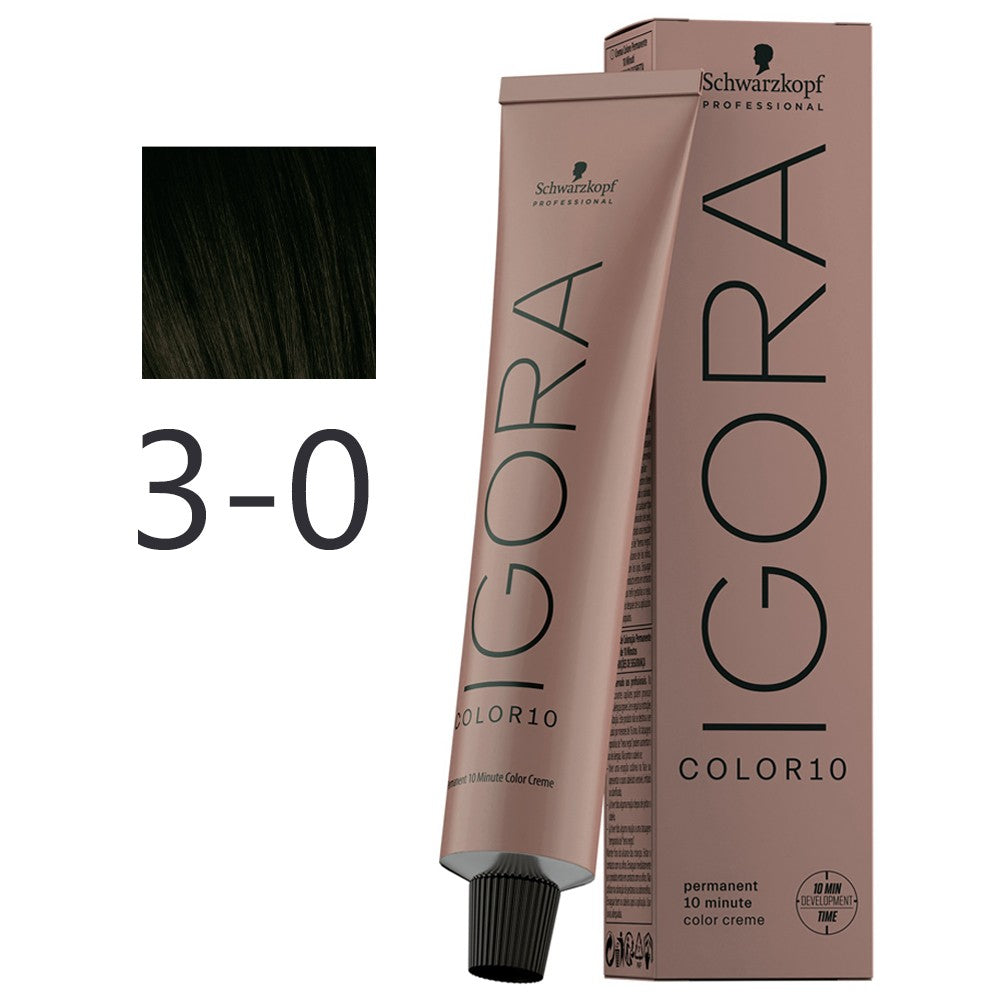 Schwarzkopf - Tinte Igora Color10 3-0 Castaño Oscuro Natural 60 ml