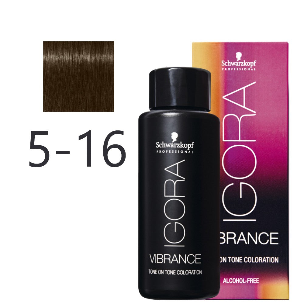 Schwarzkopf - Tonalizador Igora Vibrance 5-16 Castaño Claro Ceniza Marrón 60 ml