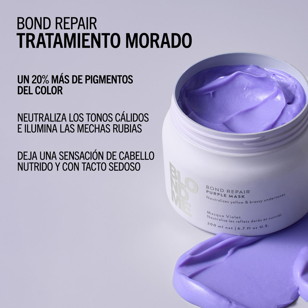 Schwarzkopf - Tratamiento Morado BlondMe Bond Repair Purple Mask 200 ml